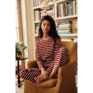 Elegant Maroon Striped Pajama Set